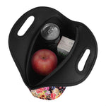 Blossom Peony Skull Pattern Print Neoprene Lunch Bag