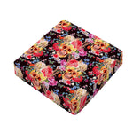 Blossom Peony Skull Pattern Print Outdoor Seat Cushion Cover