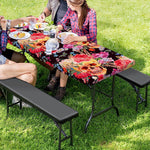 Blossom Peony Skull Pattern Print Picnic Table Cover