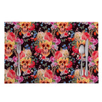 Blossom Peony Skull Pattern Print Placemat