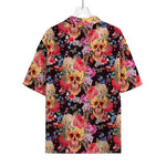 Blossom Peony Skull Pattern Print Rayon Hawaiian Shirt