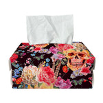 Blossom Peony Skull Pattern Print Rectangle Tissue Box Cover