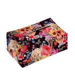 Blossom Peony Skull Pattern Print Rectangle Tissue Box Cover