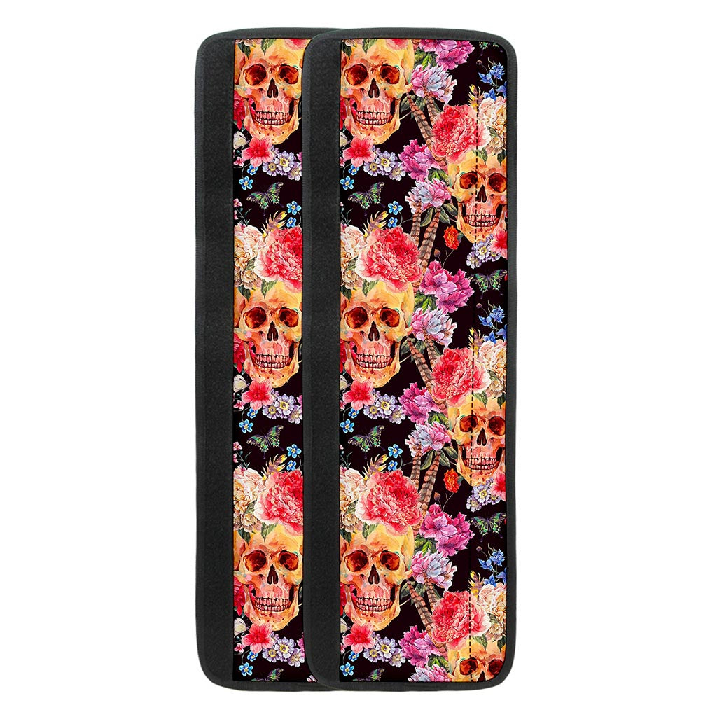 Blossom Peony Skull Pattern Print Refrigerator Handle Covers