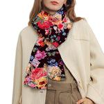 Blossom Peony Skull Pattern Print Scarf