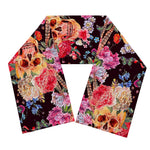 Blossom Peony Skull Pattern Print Scarf