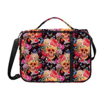 Blossom Peony Skull Pattern Print Shoulder Strap Bible Bag