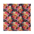 Blossom Peony Skull Pattern Print Silk Bandana