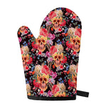 Blossom Peony Skull Pattern Print Single Oven Mitt