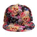 Blossom Peony Skull Pattern Print Snapback Cap