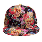 Blossom Peony Skull Pattern Print Snapback Cap