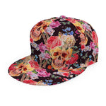 Blossom Peony Skull Pattern Print Snapback Cap