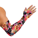 Blossom Peony Skull Pattern Print Sun Protection Arm Sleeves