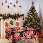 Blossom Peony Skull Pattern Print Tablecloth