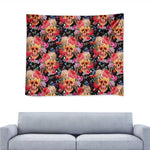 Blossom Peony Skull Pattern Print Tapestry