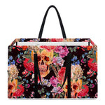 Blossom Peony Skull Pattern Print Utility Tote Bag