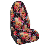 Blossom Peony Skull Pattern Print Waterproof Car Seat Cover