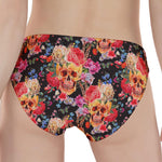 Blossom Peony Skull Pattern Print Women's Panties