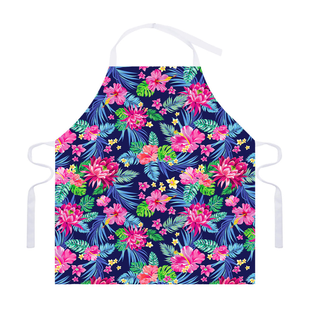 Blossom Tropical Flower Pattern Print Adjustable Apron