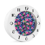 Blossom Tropical Flower Pattern Print Alarm Clock