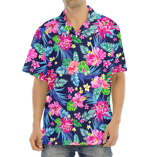 Blossom Tropical Flower Pattern Print Aloha Shirt