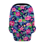 Blossom Tropical Flower Pattern Print Baby Seat Cover