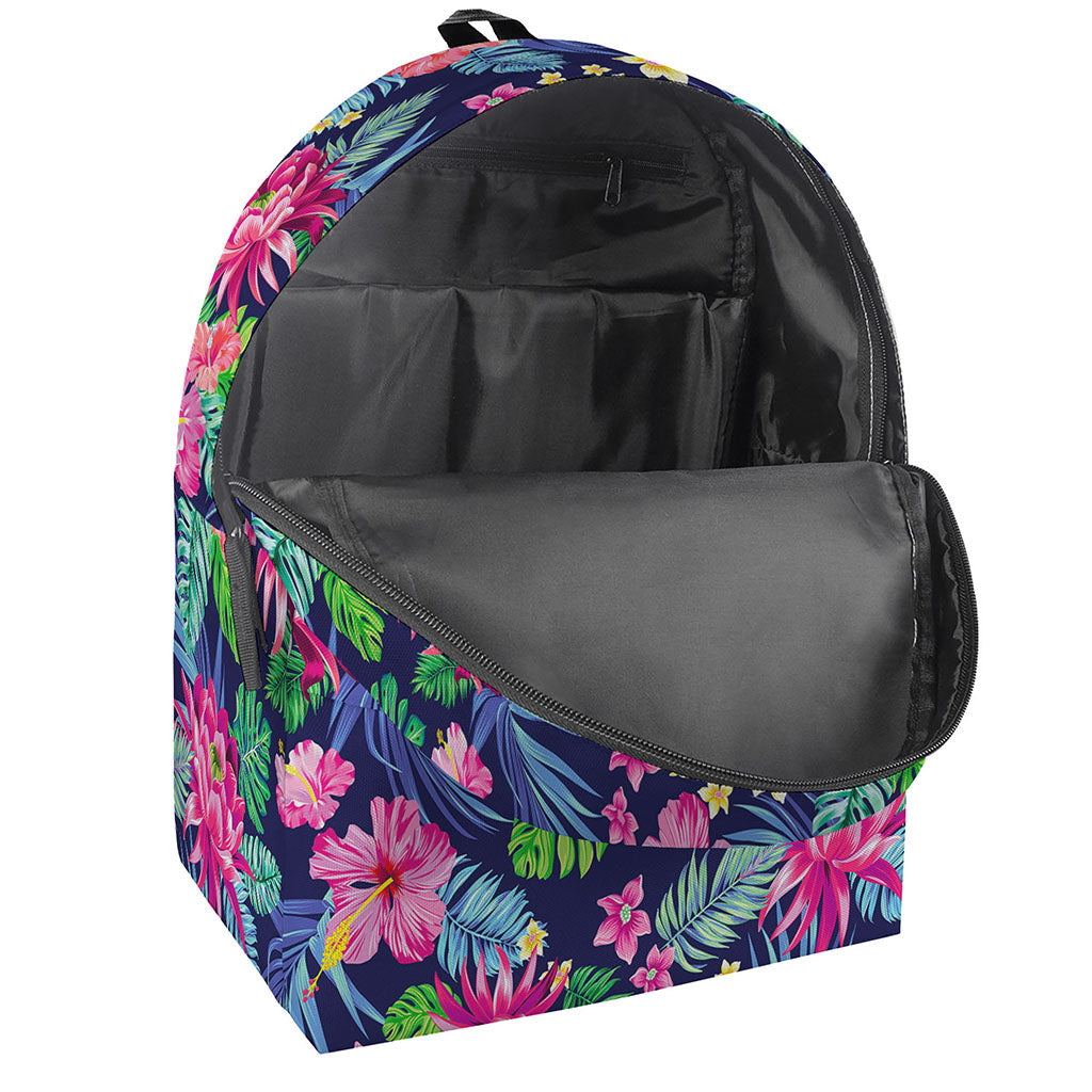 Blossom Tropical Flower Pattern Print Backpack