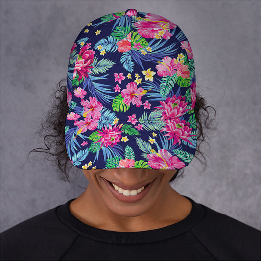 Blossom Tropical Flower Pattern Print Baseball Cap