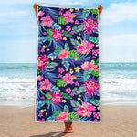 Blossom Tropical Flower Pattern Print Beach Towel