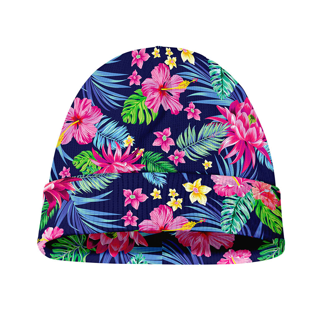 Blossom Tropical Flower Pattern Print Beanie