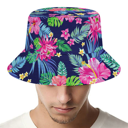 Blossom Tropical Flower Pattern Print Bucket Hat