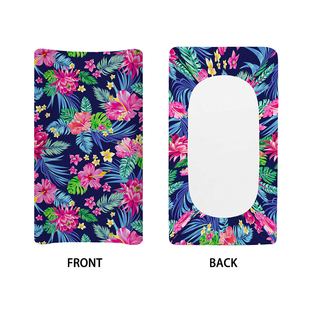 Blossom Tropical Flower Pattern Print Changing Pad Cover