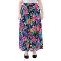Blossom Tropical Flower Pattern Print Chiffon Maxi Skirt