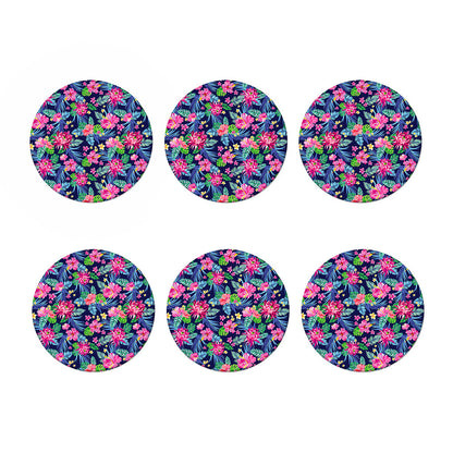Blossom Tropical Flower Pattern Print Coaster Set