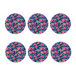 Blossom Tropical Flower Pattern Print Coaster Set