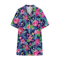 Blossom Tropical Flower Pattern Print Cotton Hawaiian Shirt