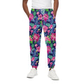 Blossom Tropical Flower Pattern Print Cotton Sweatpants