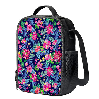 Blossom Tropical Flower Pattern Print Crossbody Lunch Bag