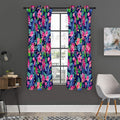 Blossom Tropical Flower Pattern Print Grommet Curtain Panels