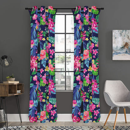 Blossom Tropical Flower Pattern Print Curtain