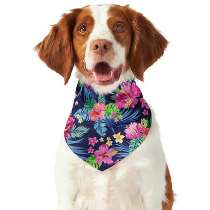 Blossom Tropical Flower Pattern Print Dog Bandana