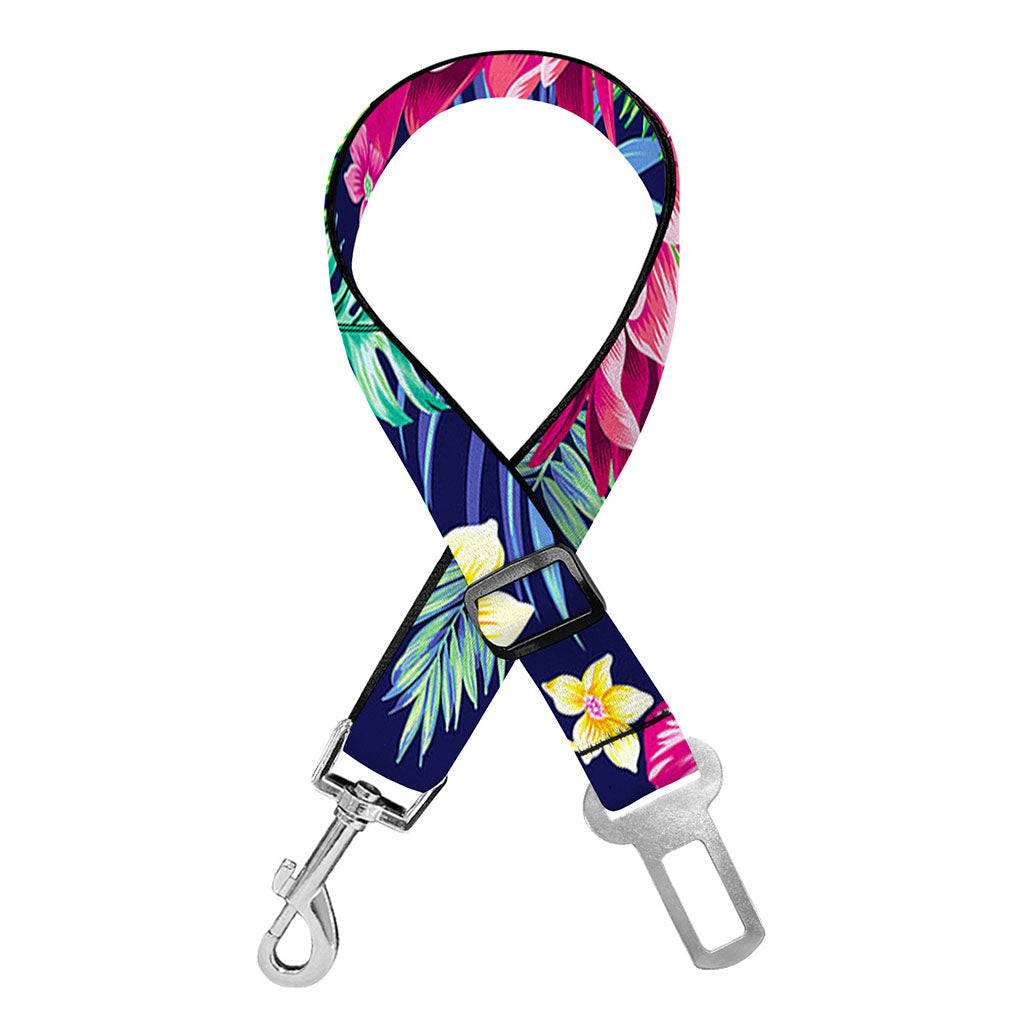 Blossom Tropical Flower Pattern Print Dog Seat Belt