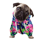 Blossom Tropical Flower Pattern Print Dog Zip Up Hoodie