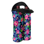 Blossom Tropical Flower Pattern Print Double Neoprene Wine Tote