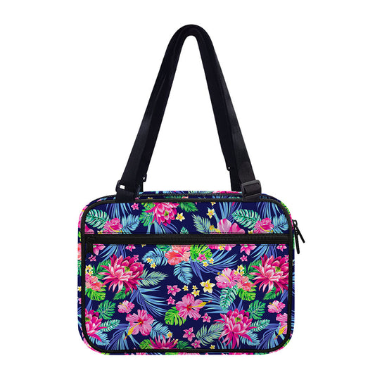 Blossom Tropical Flower Pattern Print Double Strap Bible Bag