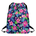 Blossom Tropical Flower Pattern Print Drawstring Backpack
