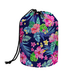 Blossom Tropical Flower Pattern Print Drawstring Makeup Bag