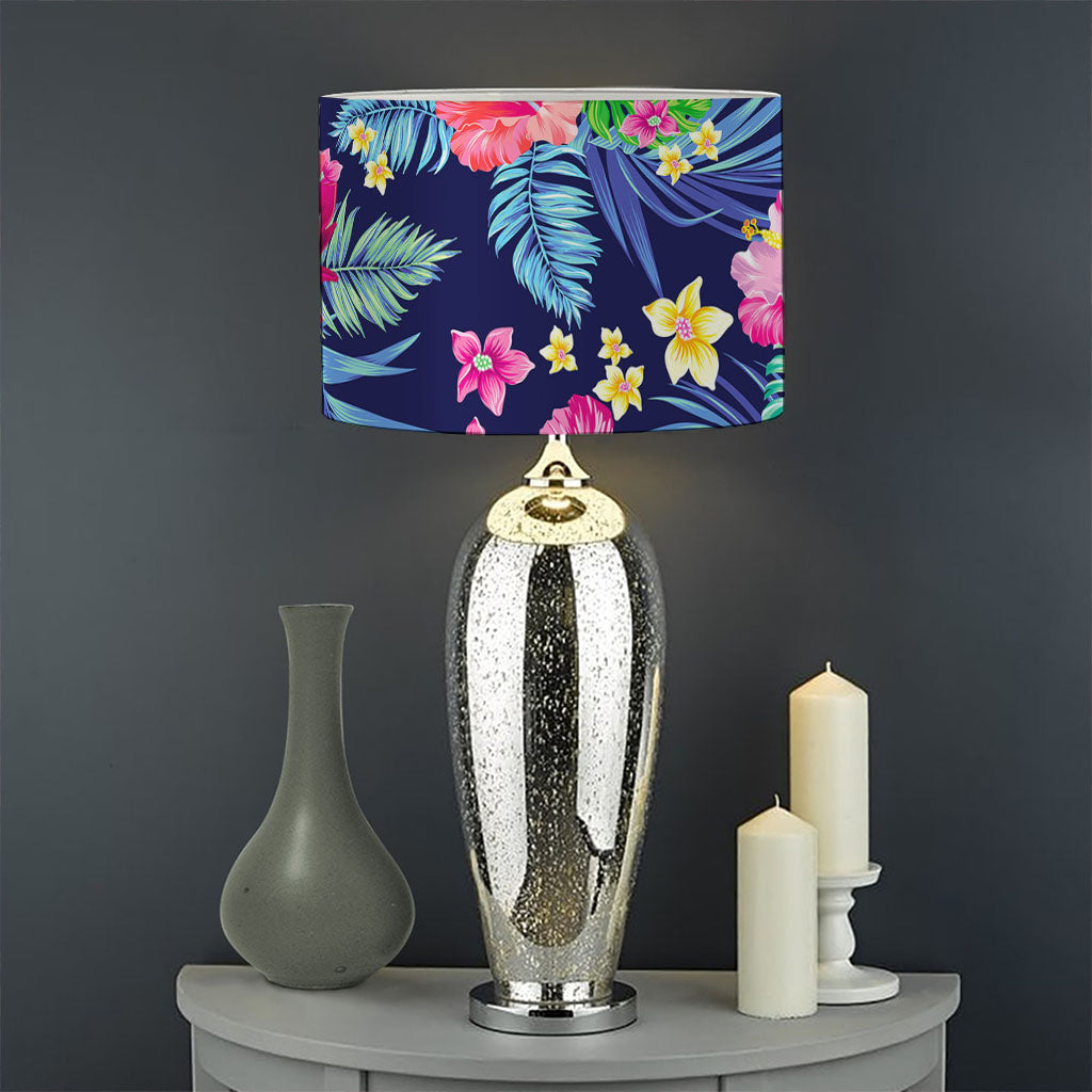Blossom Tropical Flower Pattern Print Drum Lamp Shade