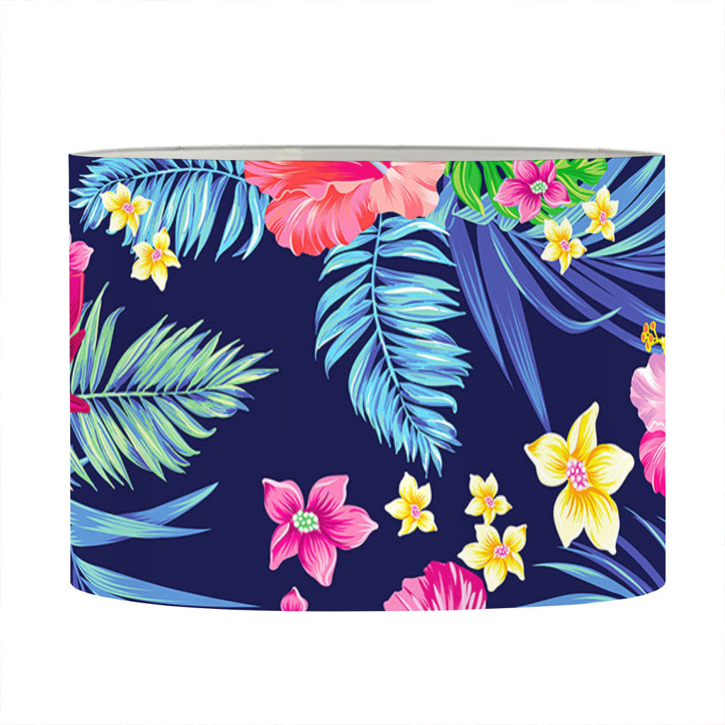 Blossom Tropical Flower Pattern Print Drum Lamp Shade