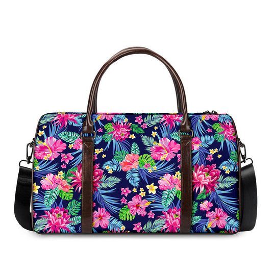 Blossom Tropical Flower Pattern Print Duffle Bag
